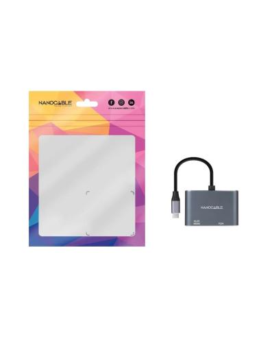Nanocable conversor usb-c/m a hdmi-vga/h 15 cm