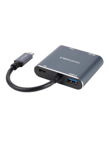 Nanocable converosr usb-c a hdmi/vga/usb3.0/pd