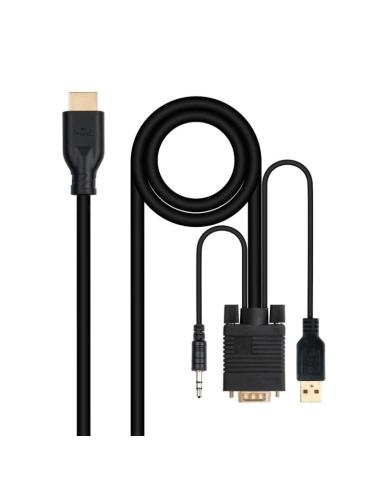 Nanocable conversor vga+audio a hdmi m-m 1,8 m