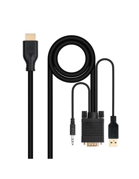 Nanocable conversor vga+audio a hdmi m-m 1,8 m