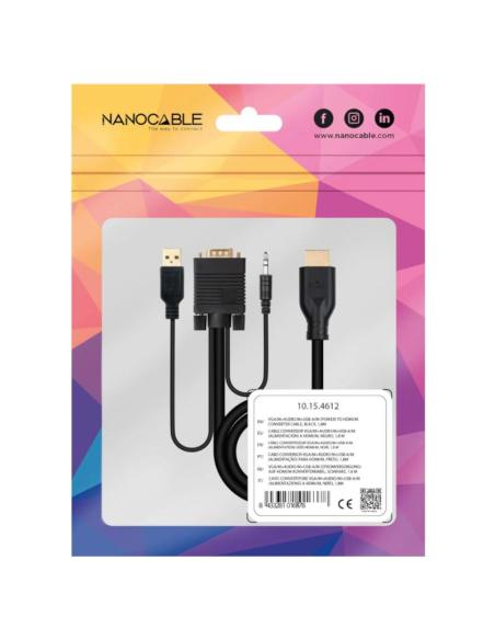 Nanocable conversor vga+audio a hdmi m-m 1,8 m