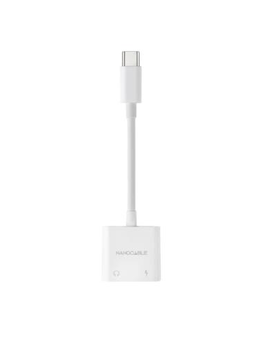 Nanocable adaptador usb-c a jack+usb-c/h pd 60w