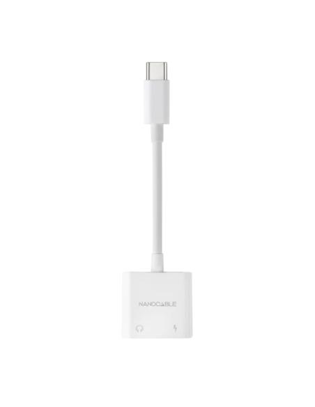 Nanocable adaptador usb-c a jack+usb-c/h pd 60w