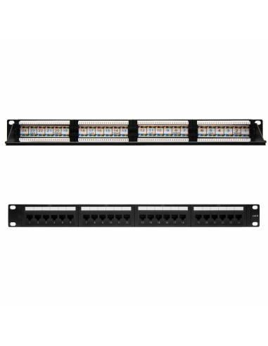 Nanocable panel parcheo 24p cat.6 utp 19"1u dual