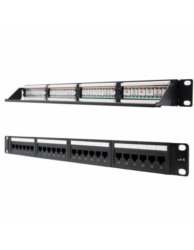 Nanocable panel parcheo 24p cat.6 utp 19"1u dual