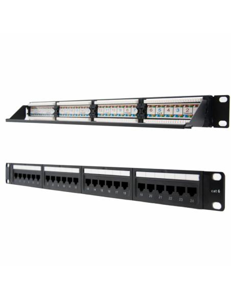Nanocable panel parcheo 24p cat.6 utp 19"1u dual