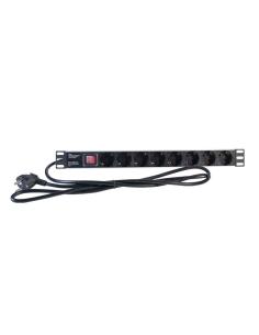 2lan regleta 19" 8 schukos interruptor