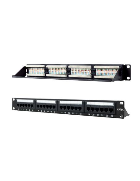 Nanocable panel parcheo 24p cat.6a utp 19"1u dual