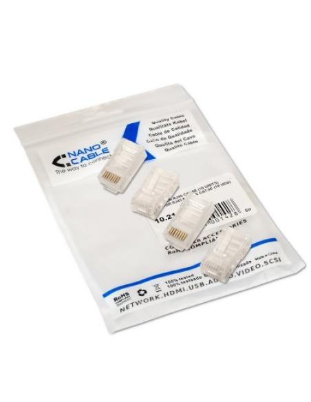 Nanocable conector rj45 categoria 5 utp 100 und.