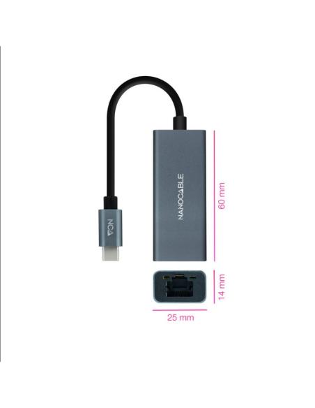 Nanocable conversor usb-c ethernet gigabit