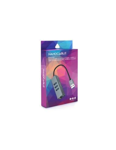Nanocable conversor usb 3.0 ethernet + 3xusb 3.0