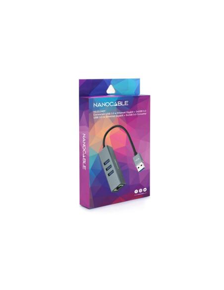 Nanocable conversor usb 3.0 ethernet + 3xusb 3.0