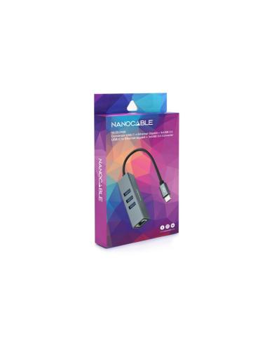 Nanocable conversor usb-c ethernet +3xusb 3.0