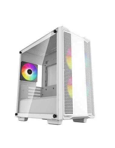 CAJA MICRO-ATX SEMITORRE DEEPCOOL CC360 ARGB C.TEMPLADO 3 VENT. ARGB BLANCA