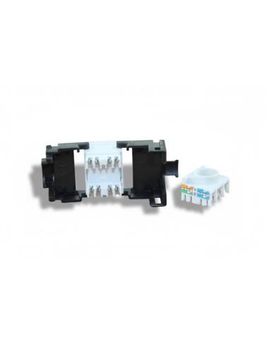 2lan conector rj45 cat.6 utp hembra tooless 180º.