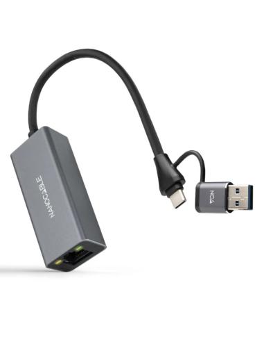 Nanocable conversor usb-c+usb-a/m 3.0 rj45 15cm