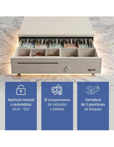 Iggual cajón portamonedas iron-30w 42cm 5+5 blanco