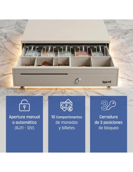 Iggual cajón portamonedas iron-30w 42cm 5+5 blanco
