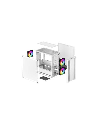CAJA MICRO-ATX SEMITORRE DEEPCOOL CC360 ARGB C.TEMPLADO 3 VENT. ARGB BLANCA