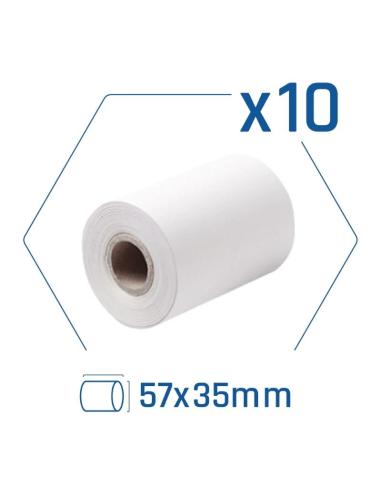 Iggual pack 10 rollos papel térmico datáfono 57x35