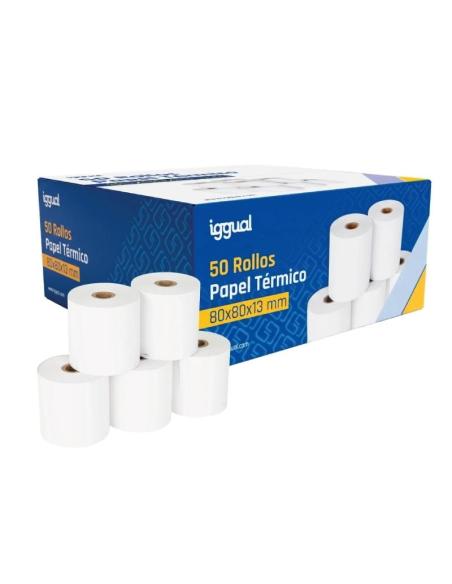 Iggual caja 50 rollos papel térmico sin bpa 80x80