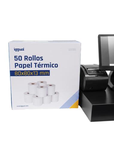 Iggual caja 50 rollos papel térmico sin bpa 80x80