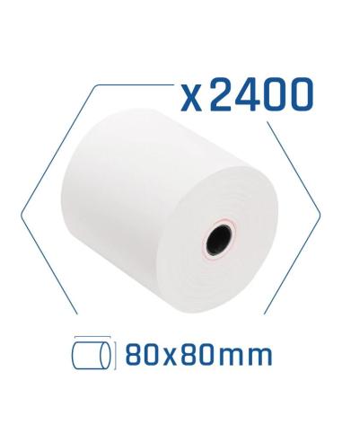 Palet 2400 rollos papel térmico sin bpa 80x80mm