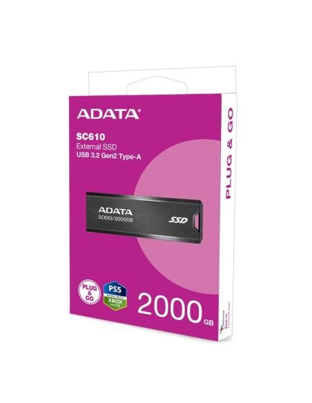 Adata sc610 ssd externo 2tb usb 3.2 gen2 negro