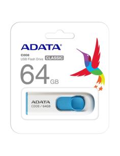 Adata lapiz usb c008 64gb usb 2.0 blanco/azul