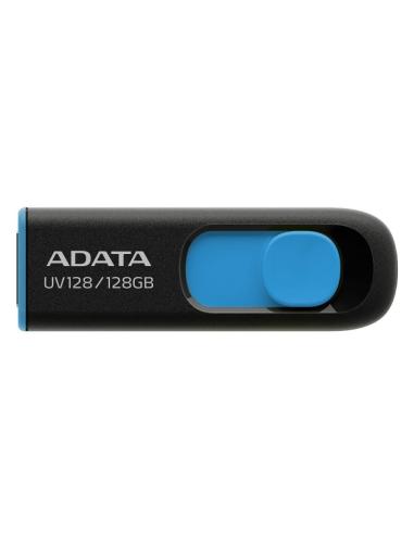 Adata lapiz usb uv128 128gb usb 3.2 negro/azul
