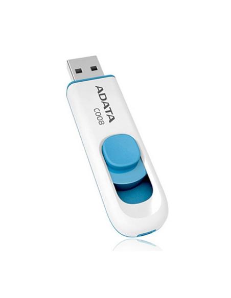 Adata lapiz usb c008 32gb usb 2.0 blanco/azul