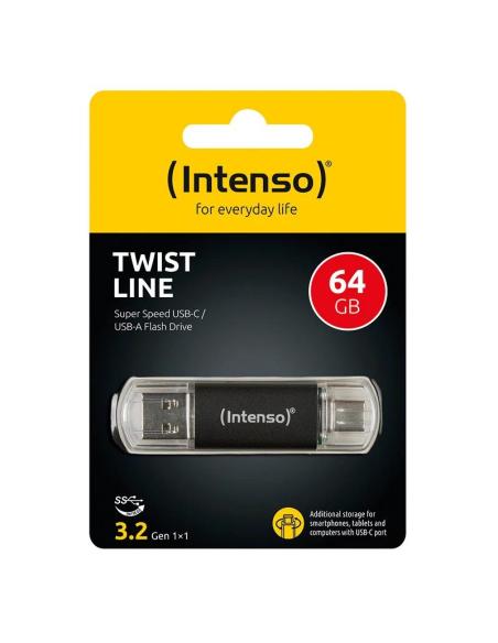 Intenso twist line lápiz usb 3.2 a+c 256gb