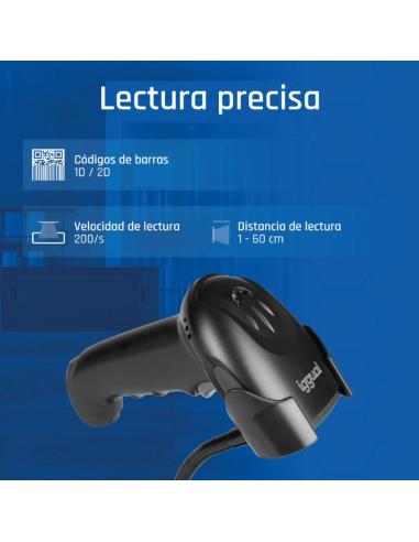 Iggual lector código barras 2d usb gatillo soporte