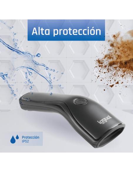 Iggual lector código barras 2d usb botón soporte