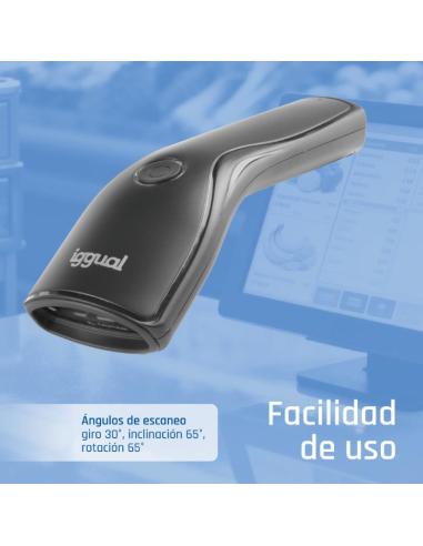 Iggual lector código barras 2d usb botón soporte