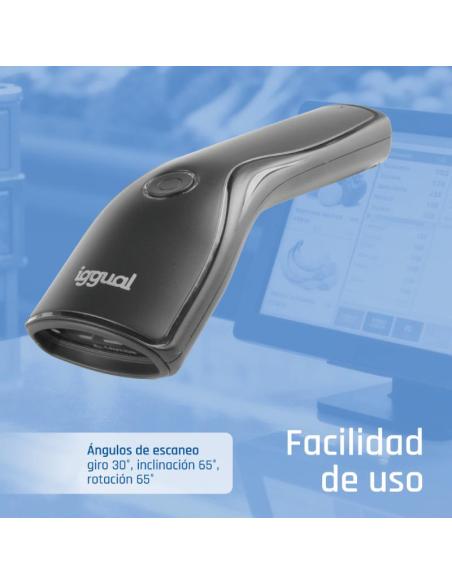 Iggual lector código barras 2d usb botón soporte