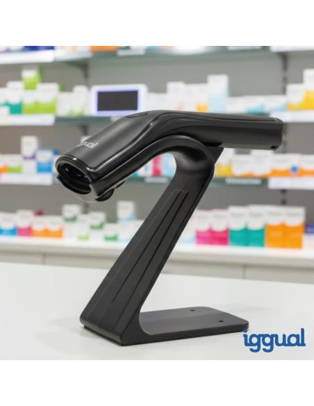 Iggual lector código barras 2d usb botón soporte