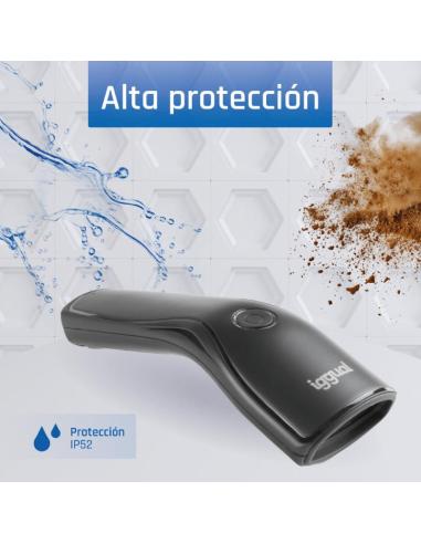 Iggual lector código barras 1d usb botón soporte