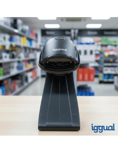 Iggual lector código barras 1d usb botón soporte