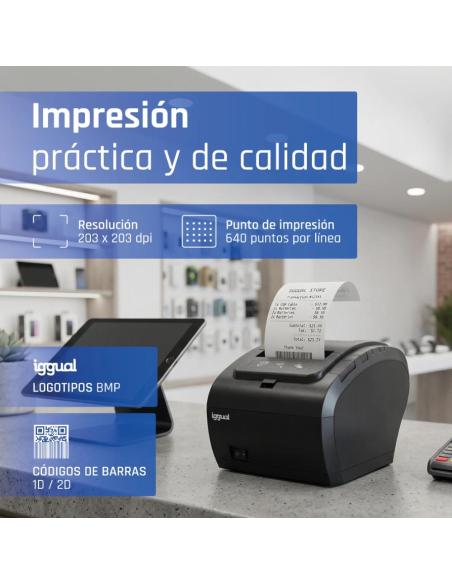 Iggual impresora térmica tp8002 usb+rs232+ethernet