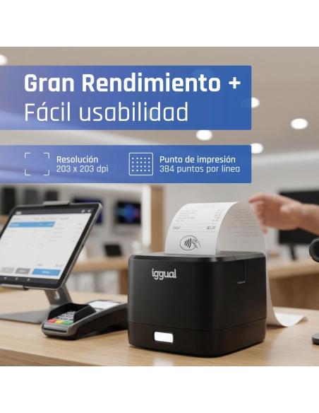 Iggual impresora térmica tickets tp easy 58 usb+rj