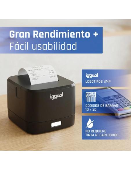 Iggual impresora térmica tickets tp easy 58 usb+rj