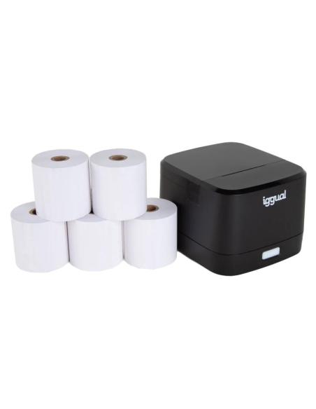 Iggual kit impresora térmica tp easy 58 + 5 rollos