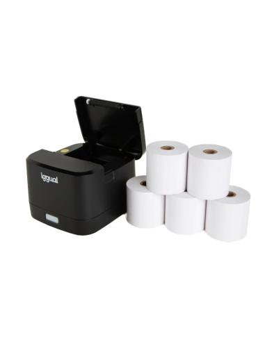 Iggual kit impresora térmica tp easy 58 + 5 rollos