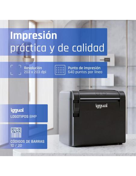 Iggual impresora térmica tp9000 usb+rj45+rj45rs232