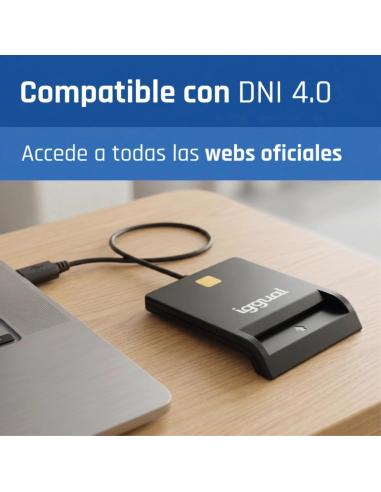 Iggual lector dni sip tarjetas id usb 2.0 negro