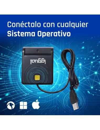 Iggual lector dni sip tarjetas id usb 2.0 negro