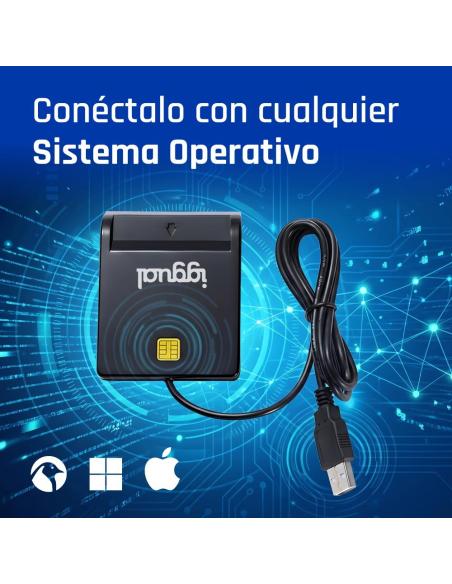 Iggual lector dni sip tarjetas id usb 2.0 negro