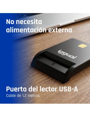 Iggual lector dni sip tarjetas id usb 2.0 negro