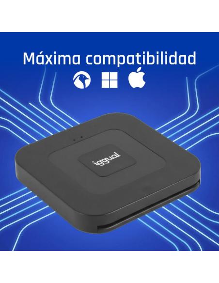 Iggual lector dni sip tarjetas id usb-a / tipo c